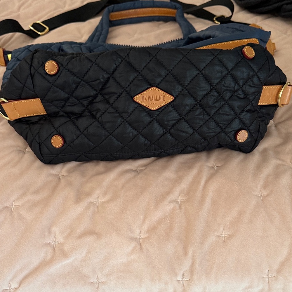 MZ Wallace Navy and Black Quilted Tote - Picture 4 of 7